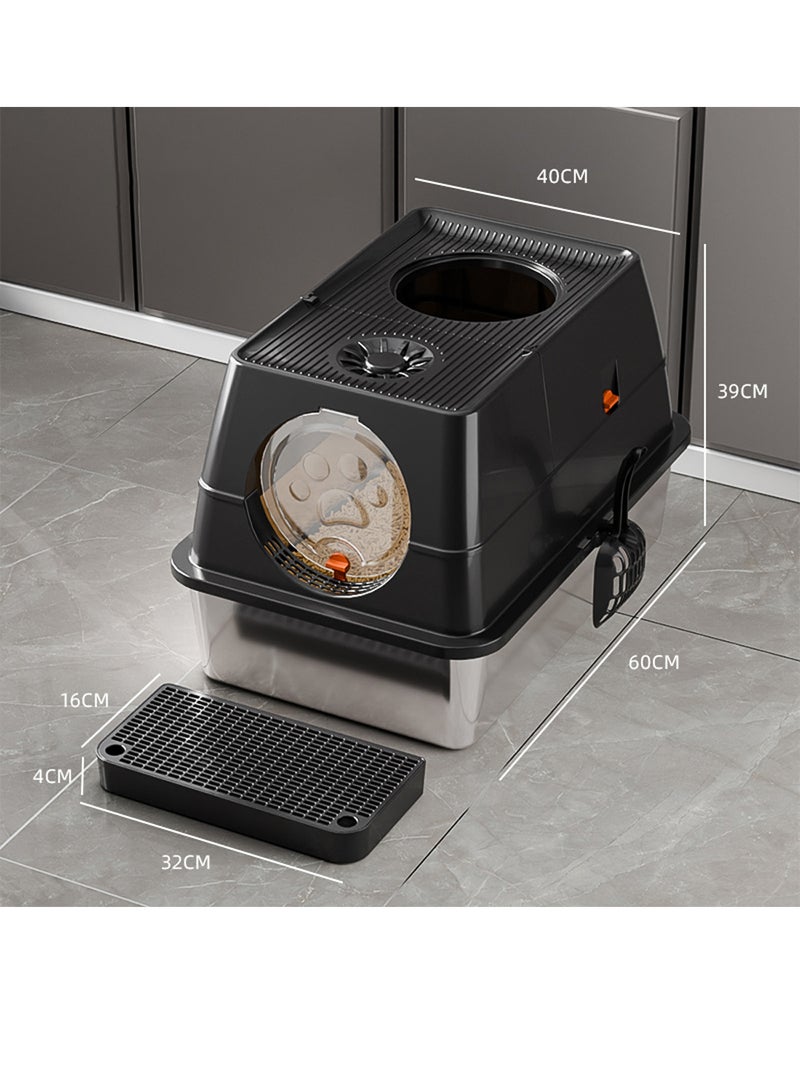 كيدل صندوق فضلات قطط مغلق بالكامل، مرحاض قطط مغطى بالكامل، سعة كبيرة - Image 1